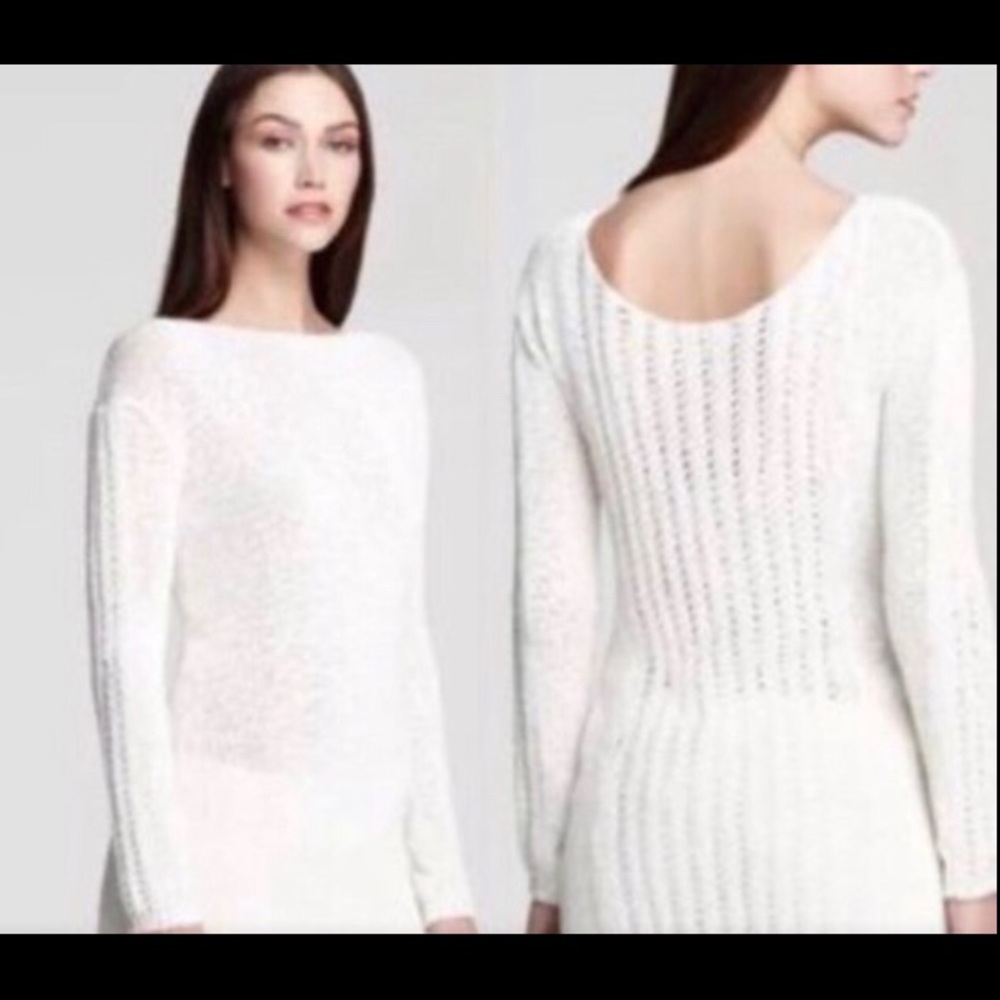 Rachel Zoe White Crew Neck Sweater Size XL